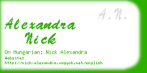 alexandra nick business card